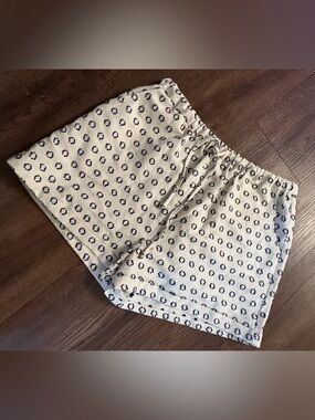 G/FORE Cream Women's Athletic Drawstring Shorts with Navy Dot Print